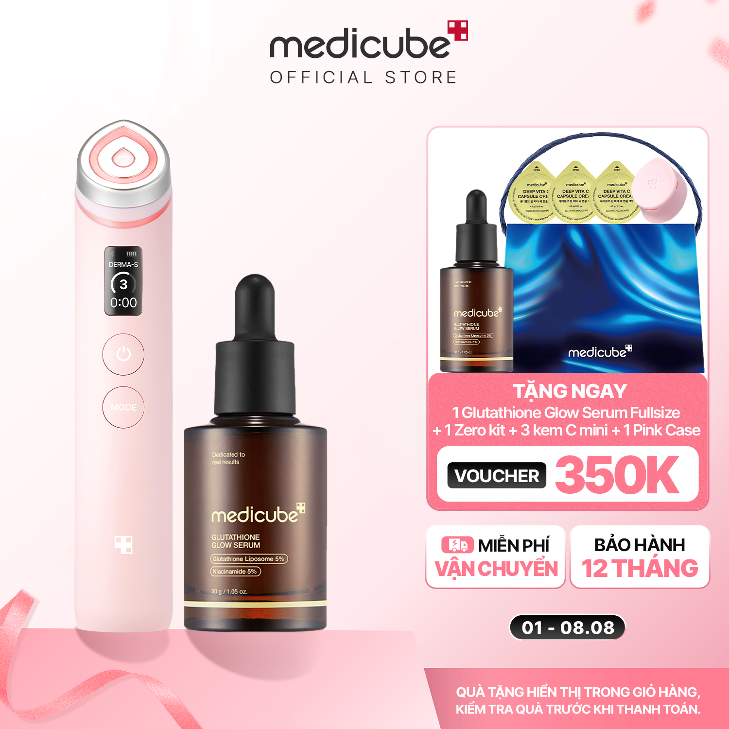  [ ĐẶT TRƯỚC - 20.8 TRẢ HÀNG] Set Pro (Thiết bị Booster Pro + Glutathione serum) 