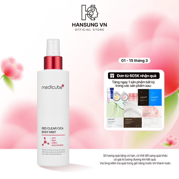  Xịt dưỡng thể giảm mụn Red Clear Cica Body Mist 200ml 