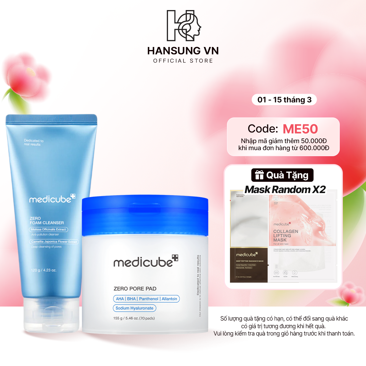  Set Detox Zero lỗ chân lông (Sữa rửa mặt Zero Pore+ Toner Pore Pad) 