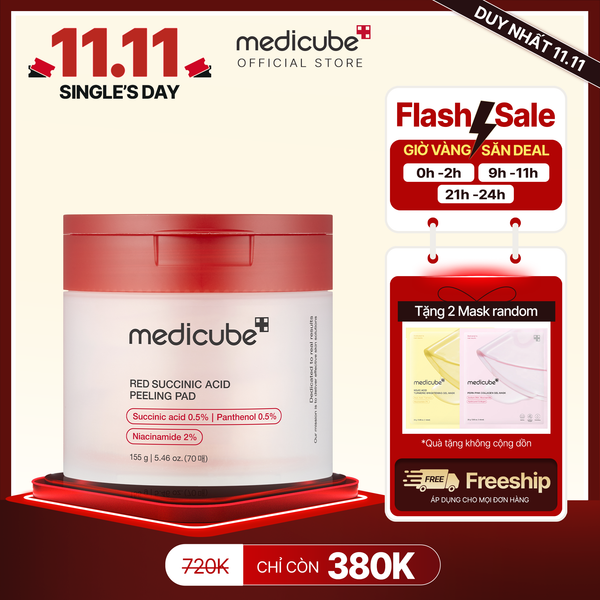  Toner Red Succinic Acid Peeling Pad 155g/ 70 miếng [ HSD 4/2026] 