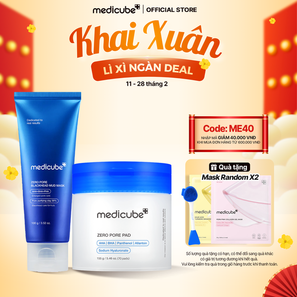  Set Không lỗ chân lông (Toner Zero Pore Pad+ Mặt nạ bùn) 