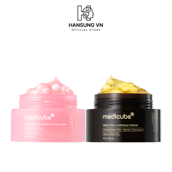  Set 02 Kem Dưỡng Viên Nang medicube (PDRN Pink Capsule Cream + Vita C Capsule Cream) 