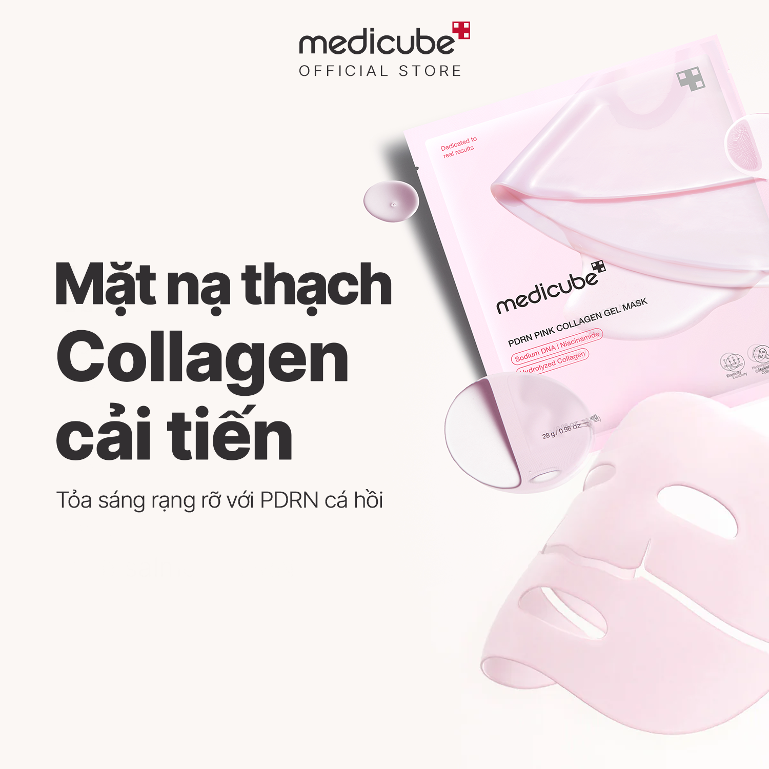  Mặt nạ thạch Cá hồi PDRN Pink Collagen Gel Mask 28g 