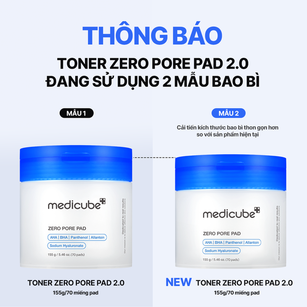  Toner Zero Pore Pad 2.0 - 155gr/ 70 miếng 