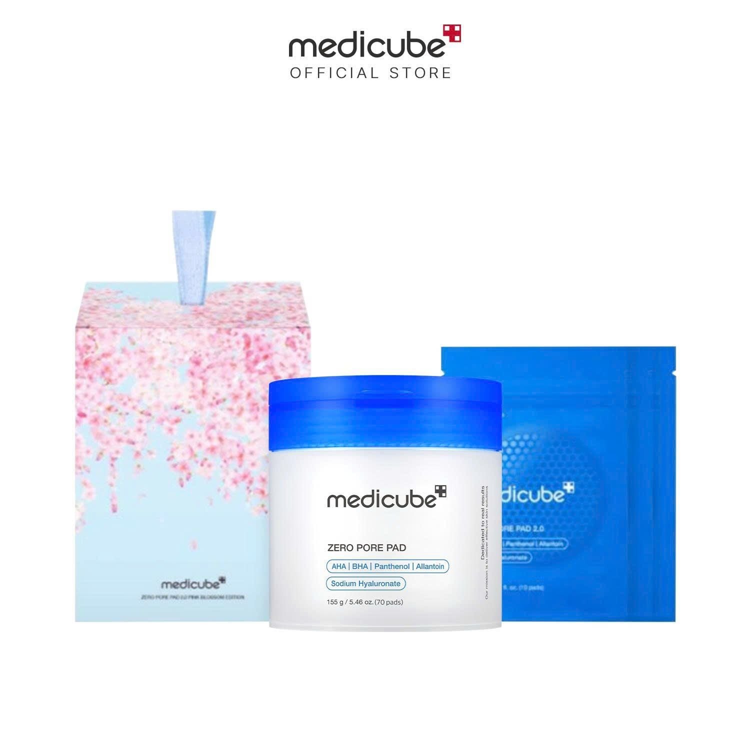  Set Quà Tặng medicube Zero Pore Pad Pink Blossom Edition 155g và 24mlx3 (Tổng 100 miếng) 