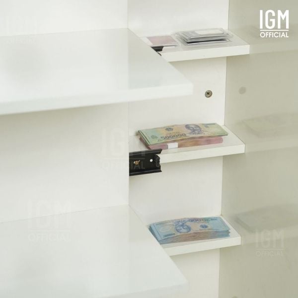 Kệ tủ đa năng IGM NKA kèm ngăn kéo ẩn, kết hợp trưng bày và lưu trữ đa năng.