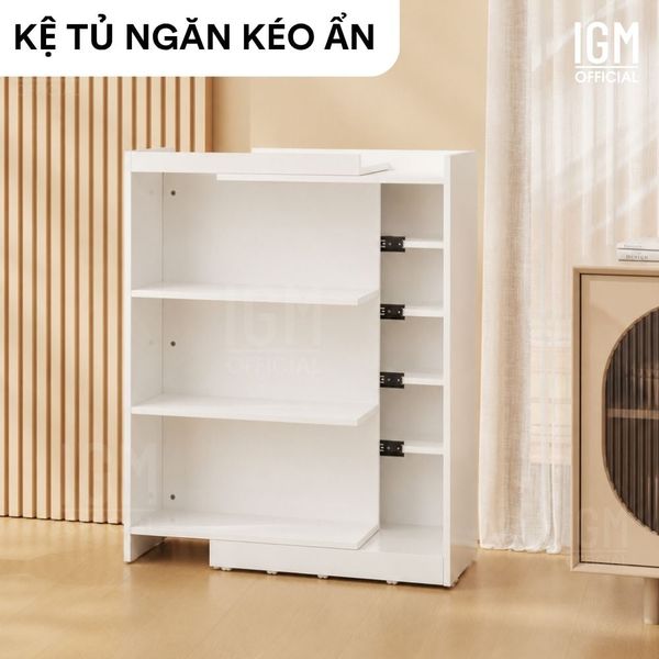 Kệ tủ đa năng IGM NKA kèm ngăn kéo ẩn, kết hợp trưng bày và lưu trữ đa năng.