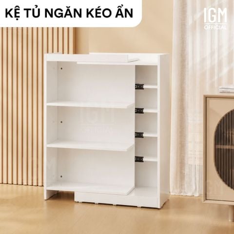 Kệ tủ đa năng IGM NKA kèm ngăn kéo ẩn, kết hợp trưng bày và lưu trữ đa năng.