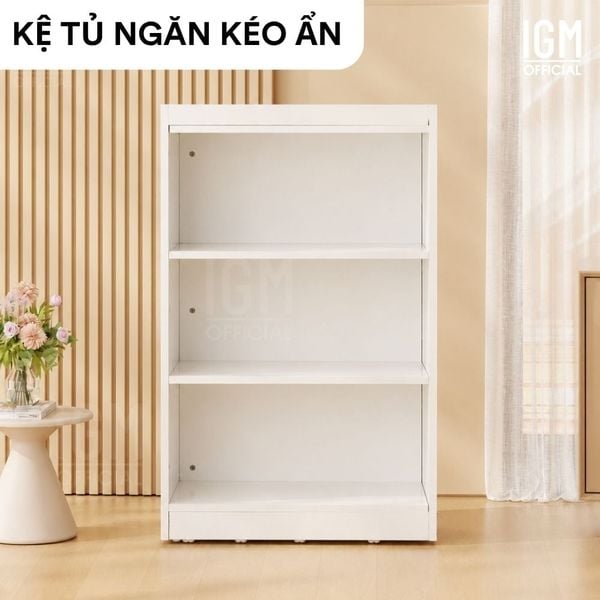Kệ tủ đa năng IGM NKA kèm ngăn kéo ẩn, kết hợp trưng bày và lưu trữ đa năng.