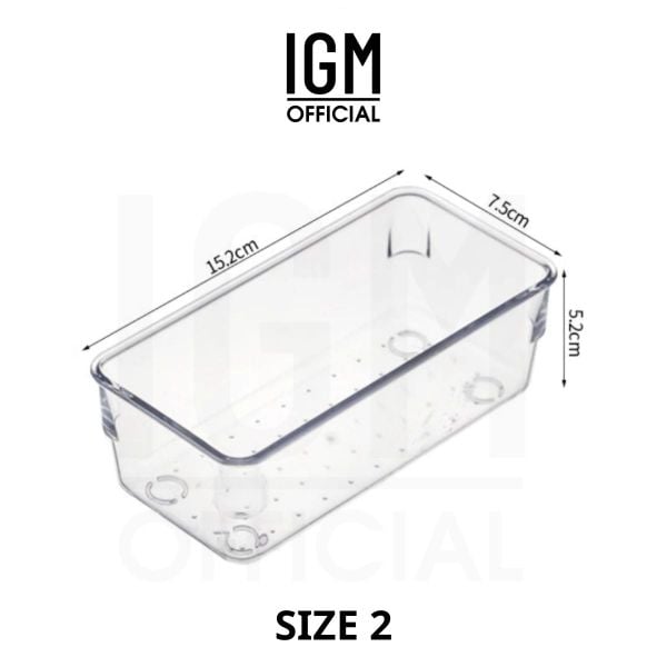 Hộp mica chia ngăn trong suốt sắp xếp ngăn kéo bàn làm việc.