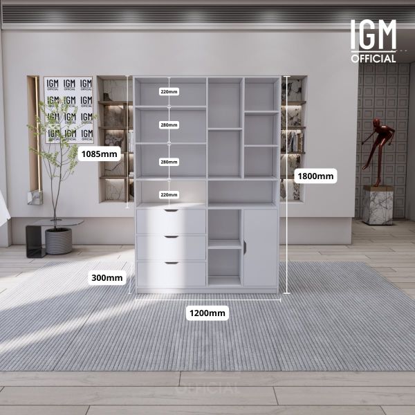Tủ kệ văn phòng IGM đa ngăn tiện dụng, lưu trữ thông minh.