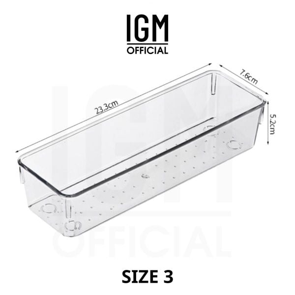 Hộp mica chia ngăn trong suốt sắp xếp ngăn kéo bàn làm việc.