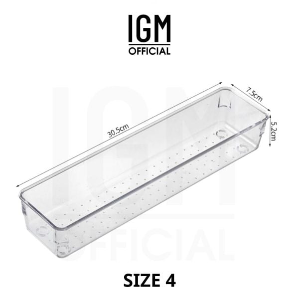 Hộp mica chia ngăn trong suốt sắp xếp ngăn kéo bàn làm việc.