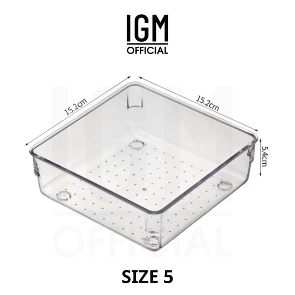 Hộp mica chia ngăn trong suốt sắp xếp ngăn kéo bàn làm việc.