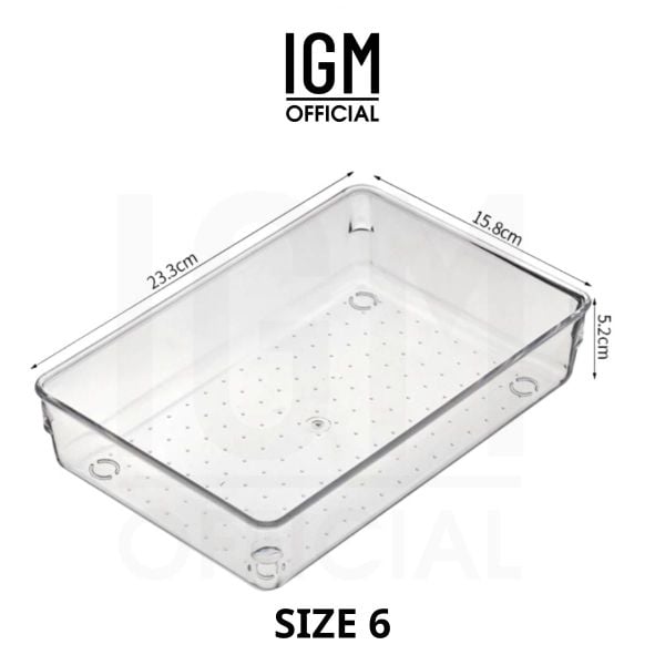 Hộp mica chia ngăn trong suốt sắp xếp ngăn kéo bàn làm việc.