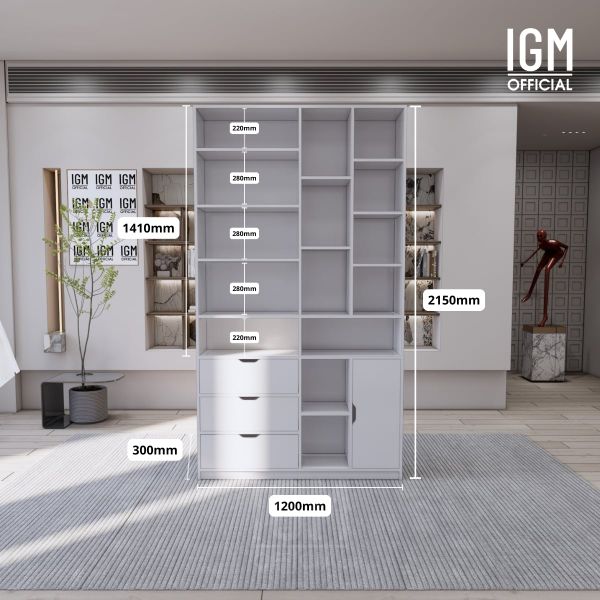 Tủ kệ văn phòng IGM đa ngăn tiện dụng, lưu trữ thông minh.