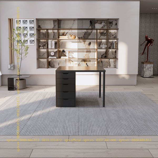 Bàn IKEA IGM 1 hộc tủ chất liệu gỗ MDF phủ Melamine chiều rộng  bàn 70cm.