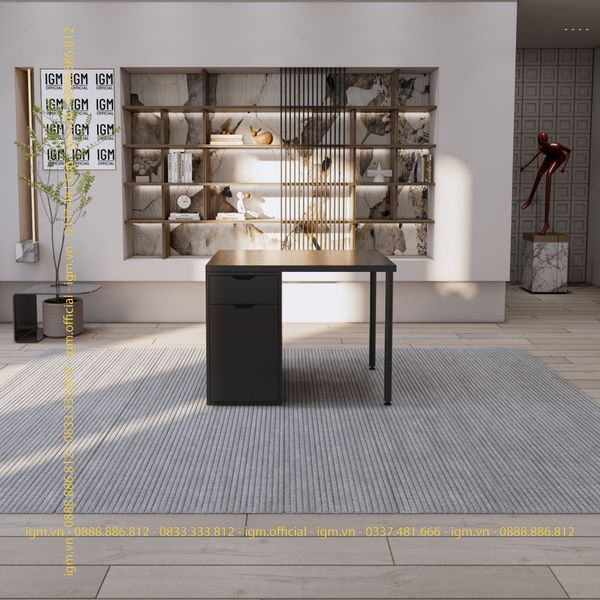 Bàn IKEA IGM 1 hộc tủ loại 1 ngăn kéo 1 cánh rộng 70cm chất liệu gỗ MDF phủ Melamine.