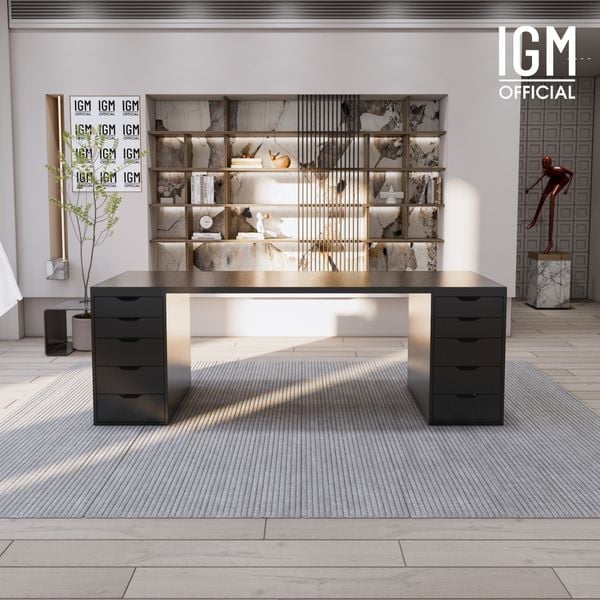 Bàn IKEA IGM 2 hộc tủ chất liệu gỗ MDF phủ Melamine chiều rộng 70cm.