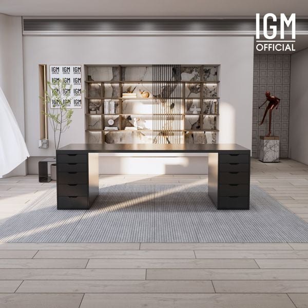 Bàn IKEA IGM 2 hộc tủ chất liệu gỗ MDF phủ Melamine chiều rộng 70cm.