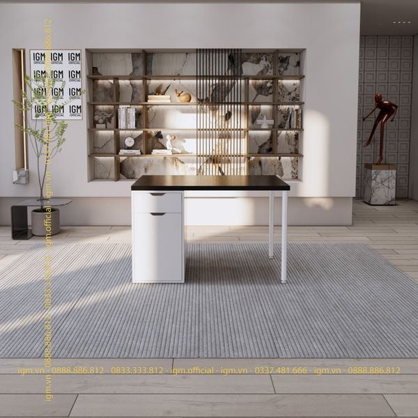 Bàn IKEA IGM 1 hộc tủ loại 1 ngăn kéo 1 cánh rộng 70cm chất liệu gỗ MDF phủ Melamine.