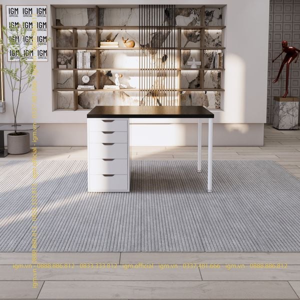 Bàn IKEA IGM 1 hộc tủ chất liệu gỗ MDF phủ Melamine chiều rộng  bàn 70cm.