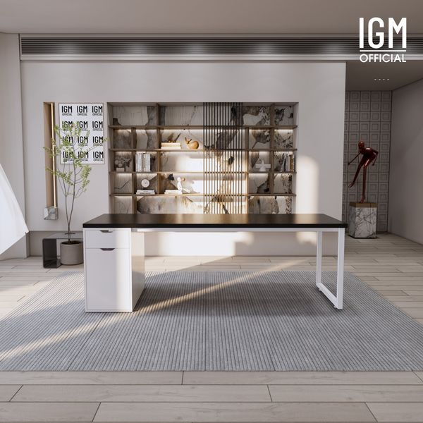 Bàn IKEA IGM 1 hộc tủ loại 1 ngăn kéo 1 cánh rộng 70cm chất liệu gỗ MDF phủ Melamine.