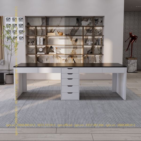 Bàn IKEA IGM 1 hộc tủ 2 chỗ ngồi rộng 60cm thiết kế hiện đại, ngăn kéo tiện lợi.