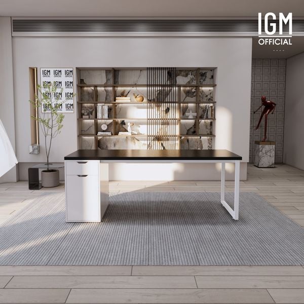 Bàn IKEA IGM 1 hộc tủ loại 1 ngăn kéo 1 cánh rộng 70cm chất liệu gỗ MDF phủ Melamine.