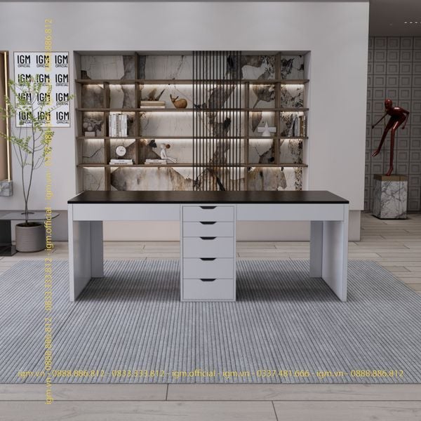 Bàn IKEA IGM 1 hộc tủ 2 chỗ ngồi rộng 60cm thiết kế hiện đại, ngăn kéo tiện lợi.