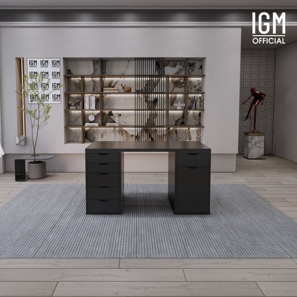 Bàn IKEA IGM 2 hộc tủ rộng 70cm 1 tủ 5 ngăn kéo - 1 tủ 1 ngăn kéo 1 cánh.