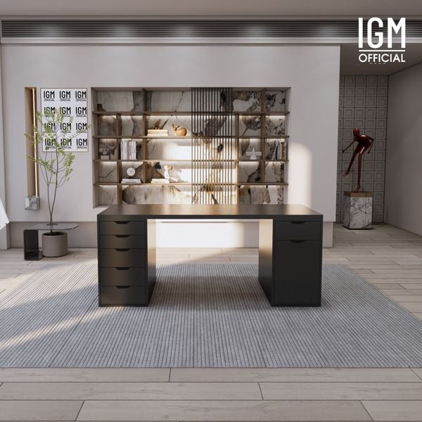 Bàn IKEA IGM 2 hộc tủ rộng 70cm 1 tủ 5 ngăn kéo - 1 tủ 1 ngăn kéo 1 cánh.