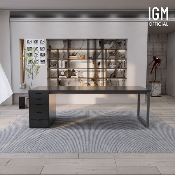 Bàn IKEA IGM 1 hộc tủ chất liệu gỗ MDF phủ Melamine chiều rộng  bàn 70cm.