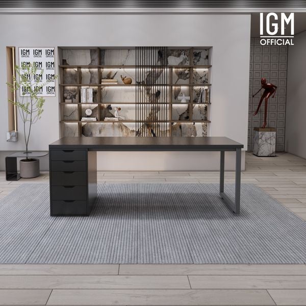 Bàn IKEA IGM 1 hộc tủ chất liệu gỗ MDF phủ Melamine chiều rộng  bàn 70cm.