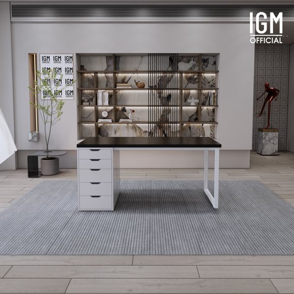 Bàn IKEA IGM 1 hộc tủ chất liệu gỗ MDF phủ Melamine chiều rộng  bàn 70cm.