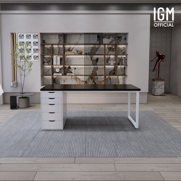 Bàn IKEA IGM 1 hộc tủ chất liệu gỗ MDF phủ Melamine chiều rộng  bàn 70cm.