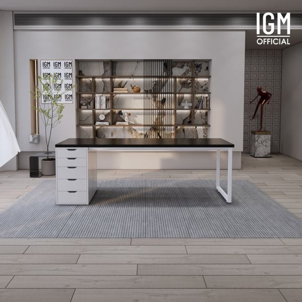 Bàn IKEA IGM 1 hộc tủ chất liệu gỗ MDF phủ Melamine chiều rộng  bàn 70cm.