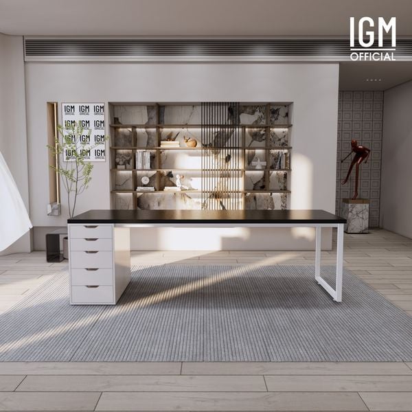 Bàn IKEA IGM 1 hộc tủ chất liệu gỗ MDF phủ Melamine chiều rộng  bàn 70cm.