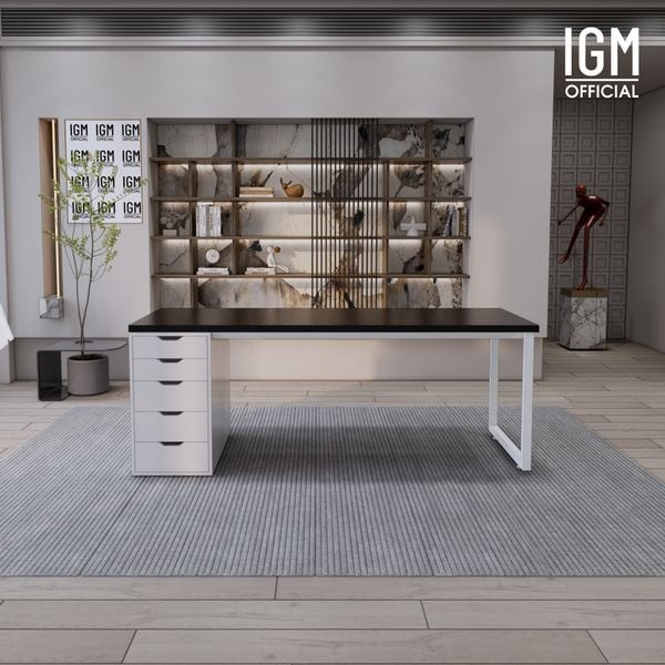 Bàn IKEA IGM 1 hộc tủ chất liệu gỗ MDF phủ Melamine chiều rộng  bàn 70cm.