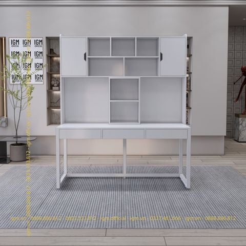 Bàn IKEA IGM đa năng kèm kệ đa năng, lưu trữ tiện lợi, tối ưu không gian.