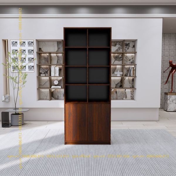 Kệ trưng bày IGM KTB 12 ô kèm cánh tủ, tăng không gian decor, thiết kế hiện đại.