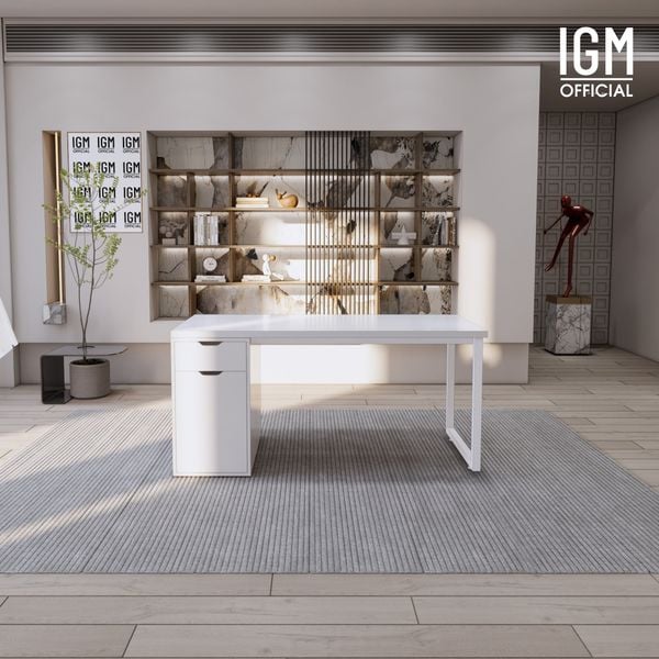 Bàn IKEA IGM 1 hộc tủ loại 1 ngăn kéo 1 cánh rộng 70cm chất liệu gỗ MDF phủ Melamine.