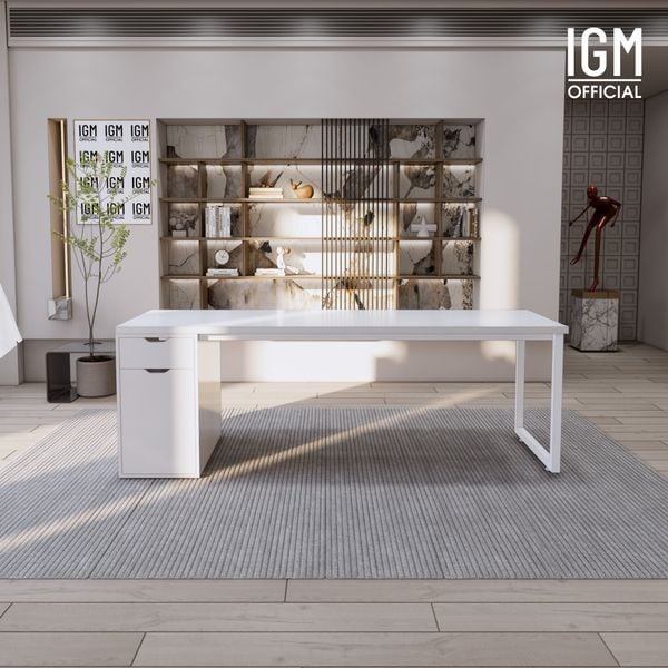 Bàn IKEA IGM 1 hộc tủ loại 1 ngăn kéo 1 cánh rộng 70cm chất liệu gỗ MDF phủ Melamine.