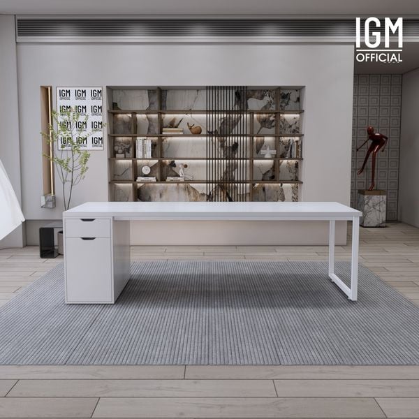Bàn IKEA IGM 1 hộc tủ loại 1 ngăn kéo 1 cánh rộng 70cm chất liệu gỗ MDF phủ Melamine.