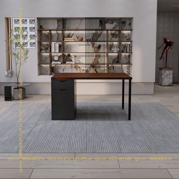 Bàn IKEA IGM 1 hộc tủ loại 1 ngăn kéo 1 cánh rộng 70cm chất liệu gỗ MDF phủ Melamine.