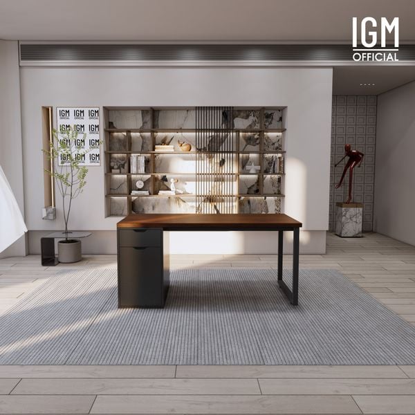 Bàn IKEA IGM 1 hộc tủ loại 1 ngăn kéo 1 cánh rộng 70cm chất liệu gỗ MDF phủ Melamine.