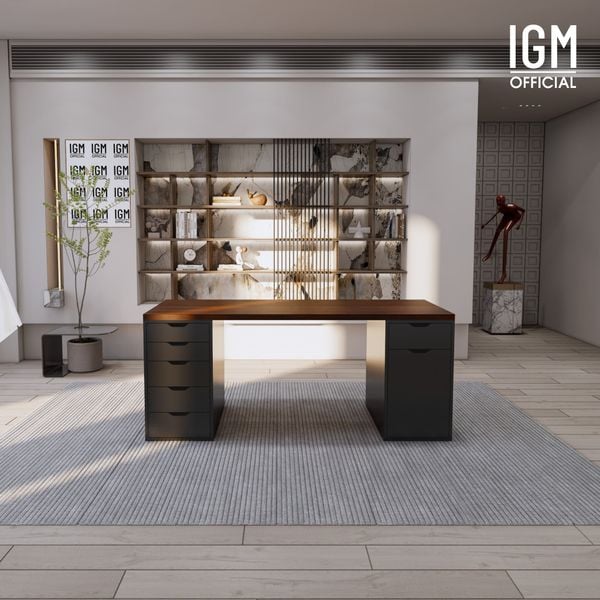 Bàn IKEA IGM 2 hộc tủ rộng 70cm 1 tủ 5 ngăn kéo - 1 tủ 1 ngăn kéo 1 cánh.