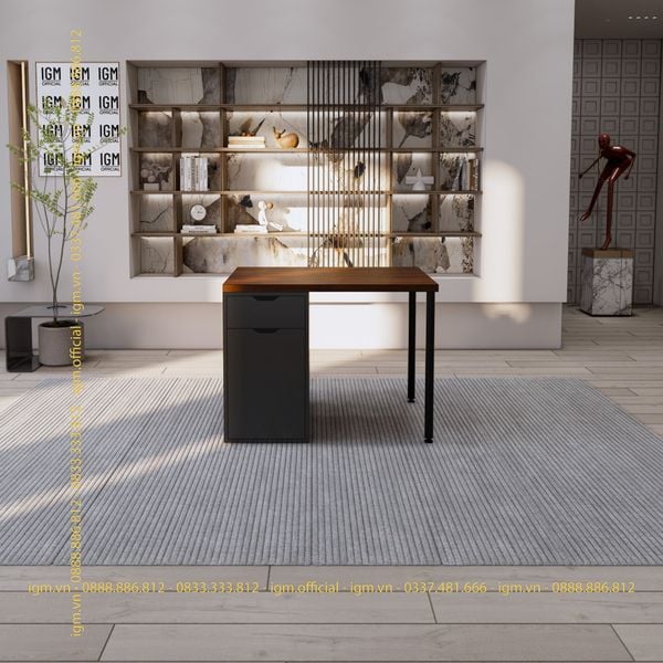 Bàn IKEA IGM 1 hộc tủ loại 1 ngăn kéo 1 cánh rộng 70cm chất liệu gỗ MDF phủ Melamine.