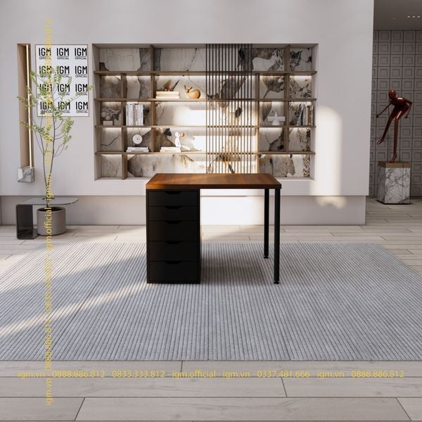 Bàn IKEA IGM 1 hộc tủ chất liệu gỗ MDF phủ Melamine chiều rộng  bàn 70cm.