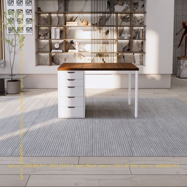 Bàn IKEA IGM 1 hộc tủ chất liệu gỗ MDF phủ Melamine chiều rộng  bàn 70cm.